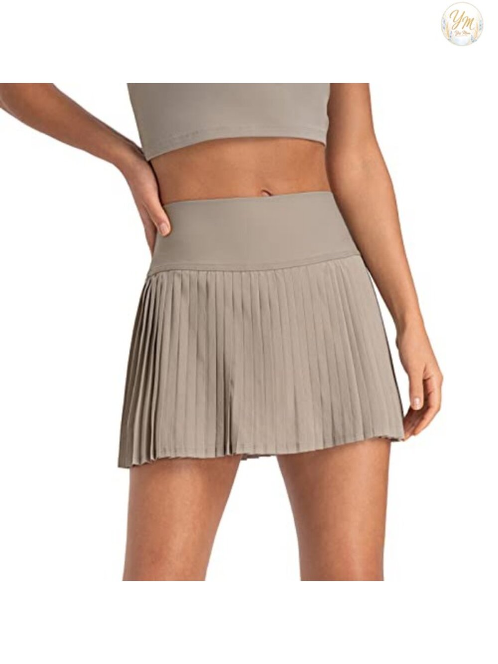Pleated Tennis Skort with 3" Liner Shorts & Pockets for Golf Running